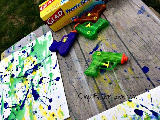 Squirt Gun Canvas ArtFun Summer Activity SImplify Live Love