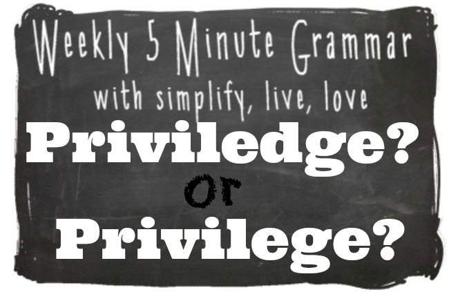Priviledge or Privilege 5 Minute Grammar Lesson