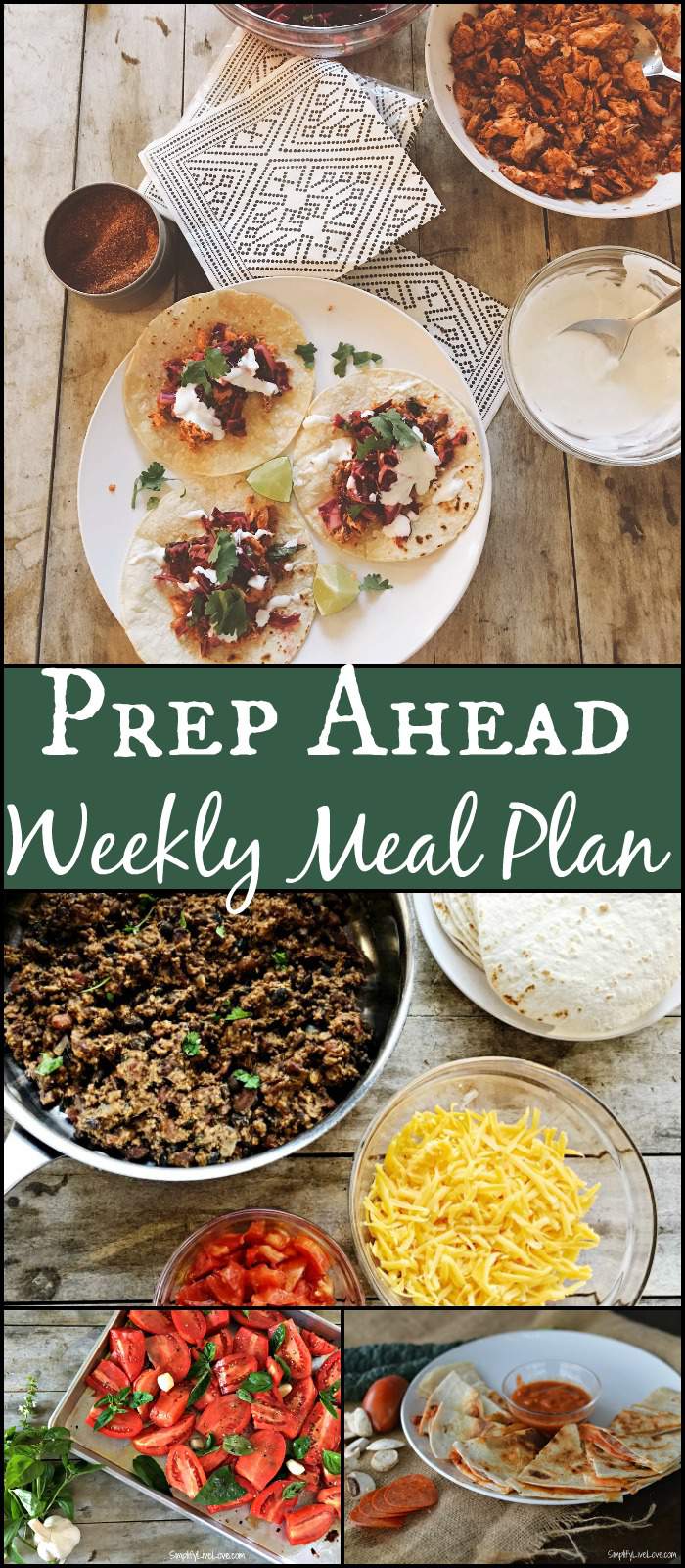 This prep ahead weekly meal plan will help you get healthy, from-scratch meals on the table in a hurry. It's perfect for fall and delicious!